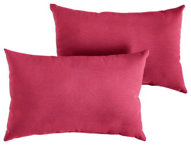 Sunbrella Canvas Hot Pink Outdoor Pillow Set, 16x26