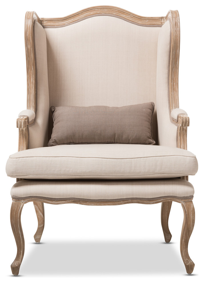 Auvergne Wood Traditional French Accent Chair