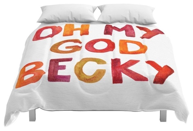 Society6 Oh My God Becky Comforter Contemporary Comforters And