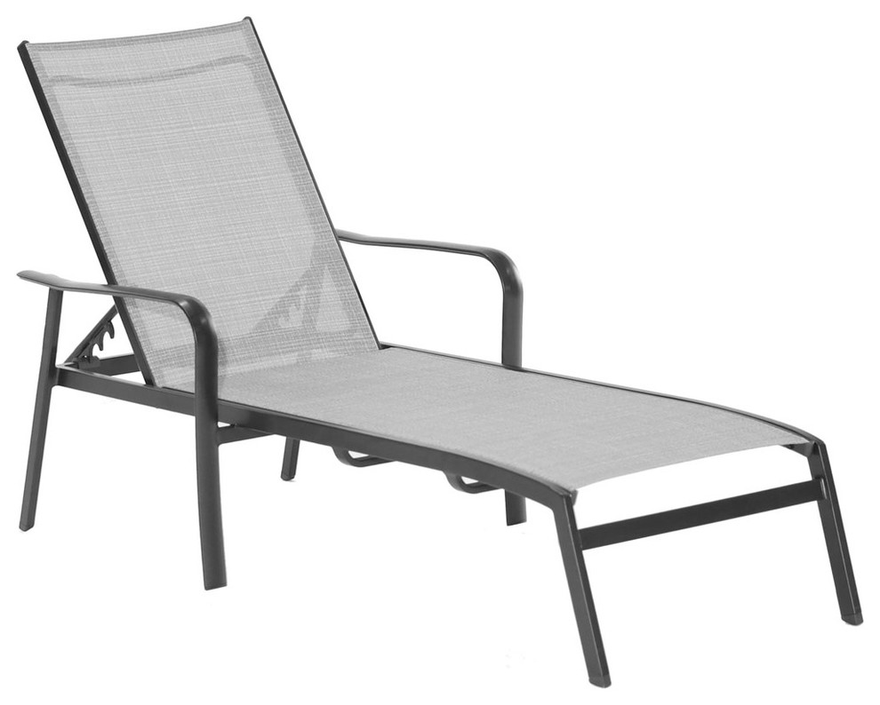 Foxhill All-Weather Aluminum Chaise Lounge Chair With Sunbrella Sling Fabric