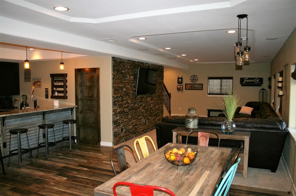 Inspiration for a transitional basement remodel in Denver