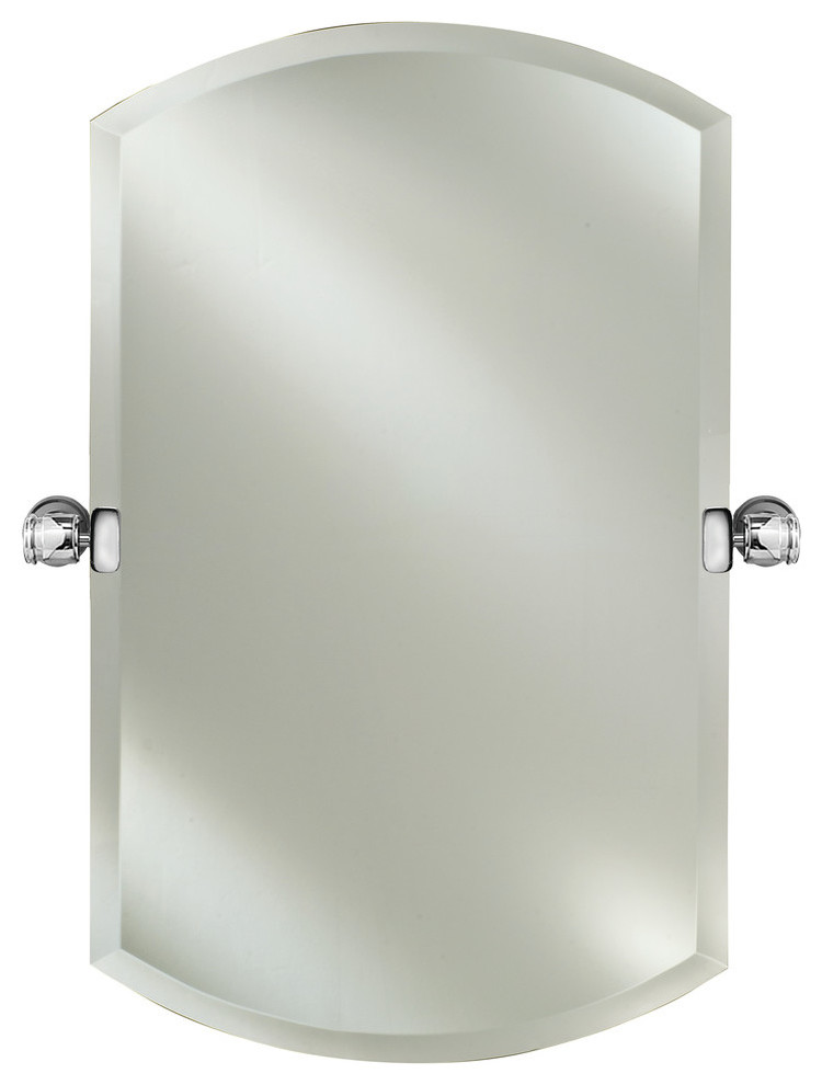 Double Arch Frameless Bevel Mirror w/ Tilt Brackets, 20"x32