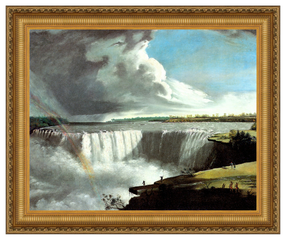 Western Branch of Niagara Falls, 1802 Canvas Replica Framed Painting, Large