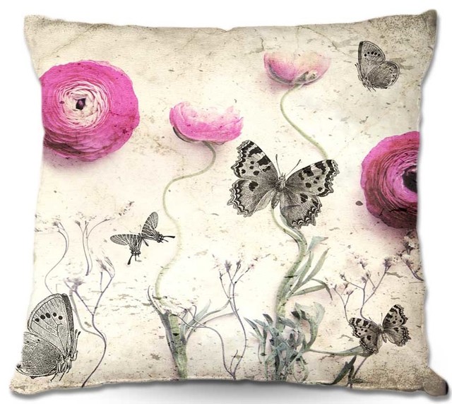 DiaNoche Throw Pillows Vintage Butterfly