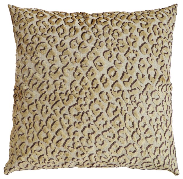 Cat Leopard Pillow Taupe Contemporary Decorative Pillows By