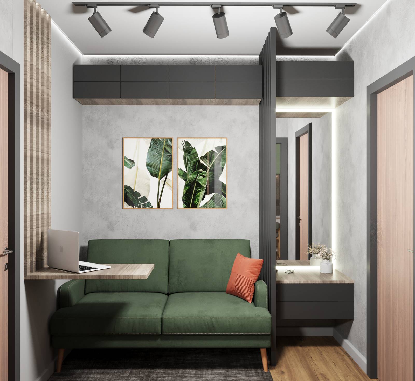 Рабочая зона в спальне