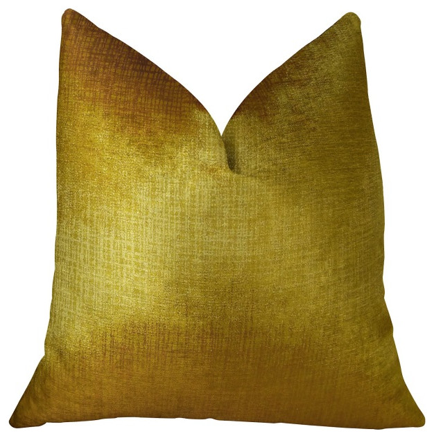 Plutus Lumiere Bronze Handmade Throw Pillow, Double Sided 20"x30" Queen