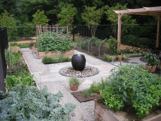 Backyard Terrace and Vegetable Garden