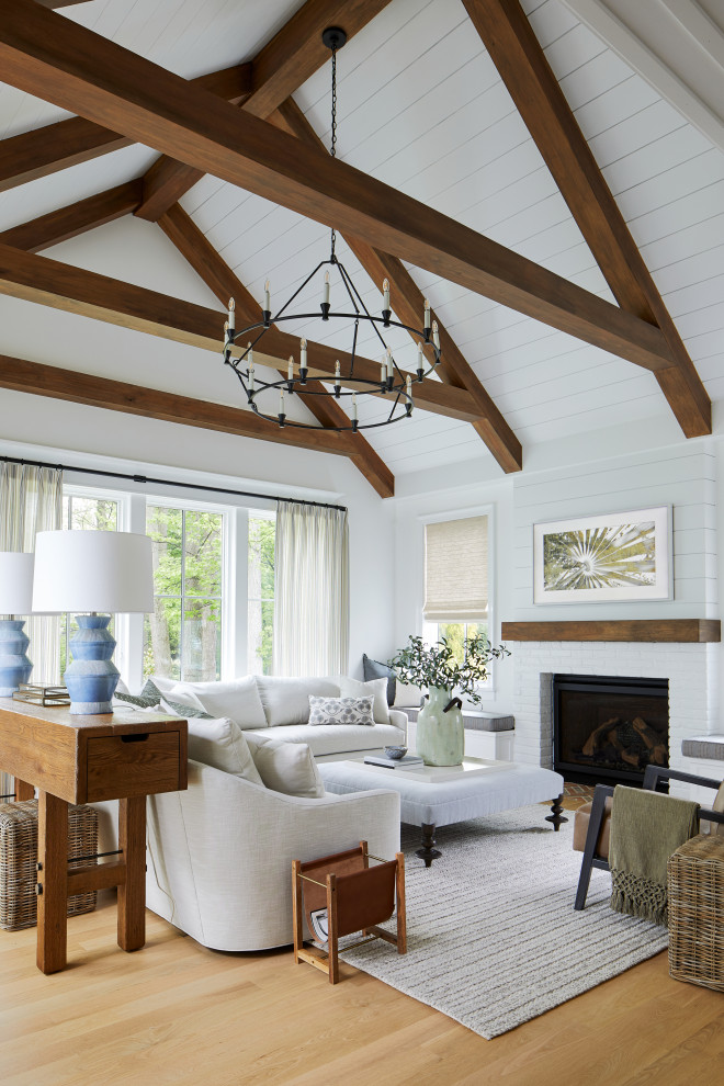 Inspiration for a country family room in New York.