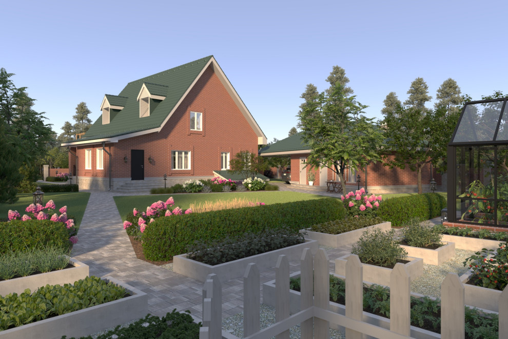 Декоративный огород с теплицей и курятником