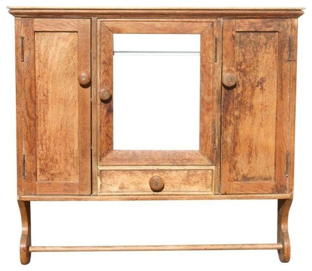 Preowned Antique Pine Kitchen/Bath Wall Farmhouse Medicine