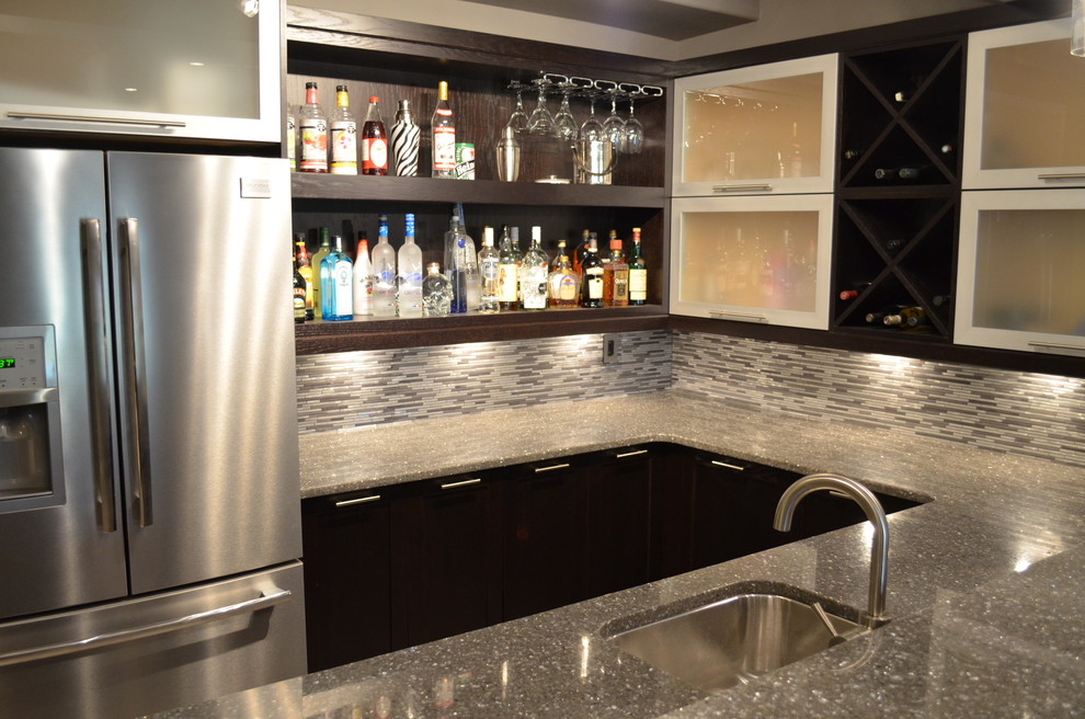 Design ideas for a contemporary home bar in Other.