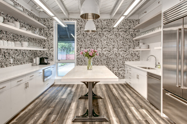 Douglas Fir Flooring trendy-koekken