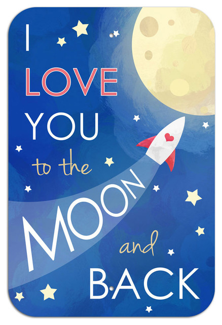 Made on Terra I Love  You  to the Moon  and Back  Metal Sign 