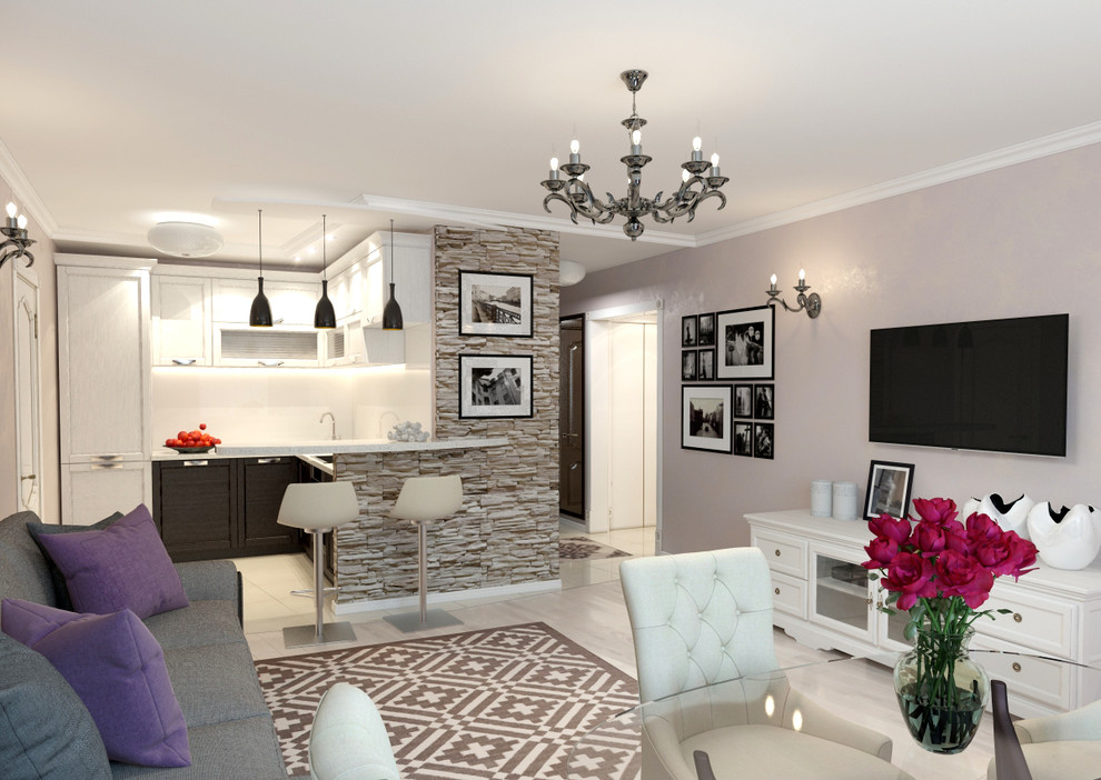 в сиреневых тонах