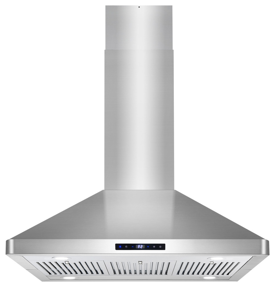 36" 380 CFM Ducted Island Range Hood with LED Lighting in Stainless Steel