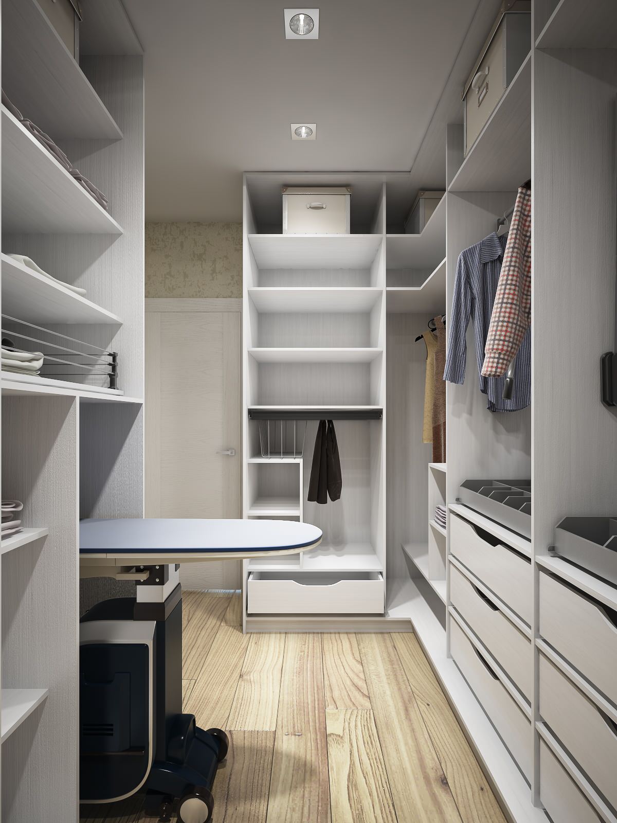 Дом для молодой пары. Гардеробная на две спальни