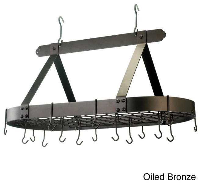 Oval Steel 16-hook Grid Pot Rack