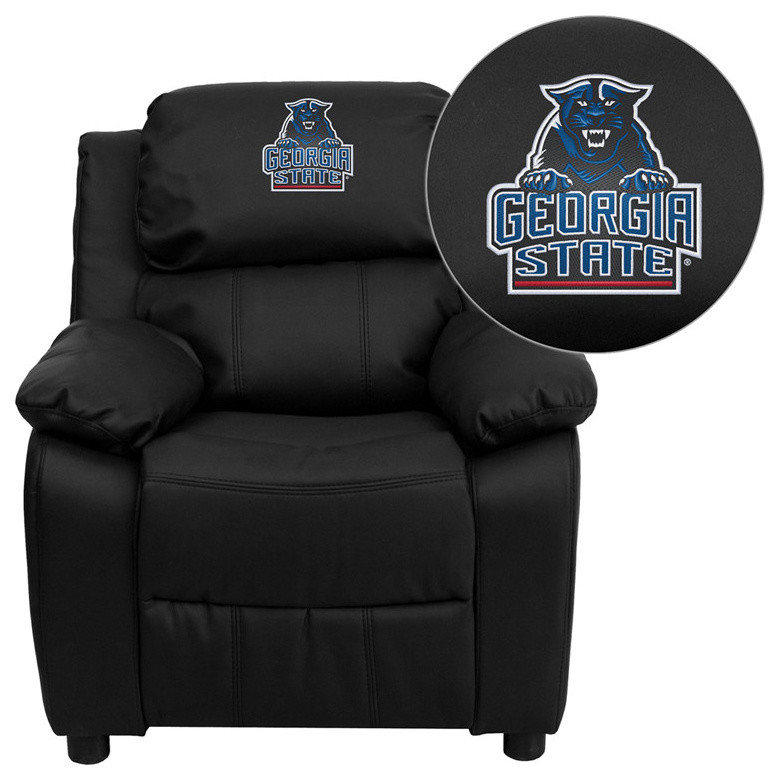 Georgia State University Panthers Embroidered Black Leather Kids Recliner