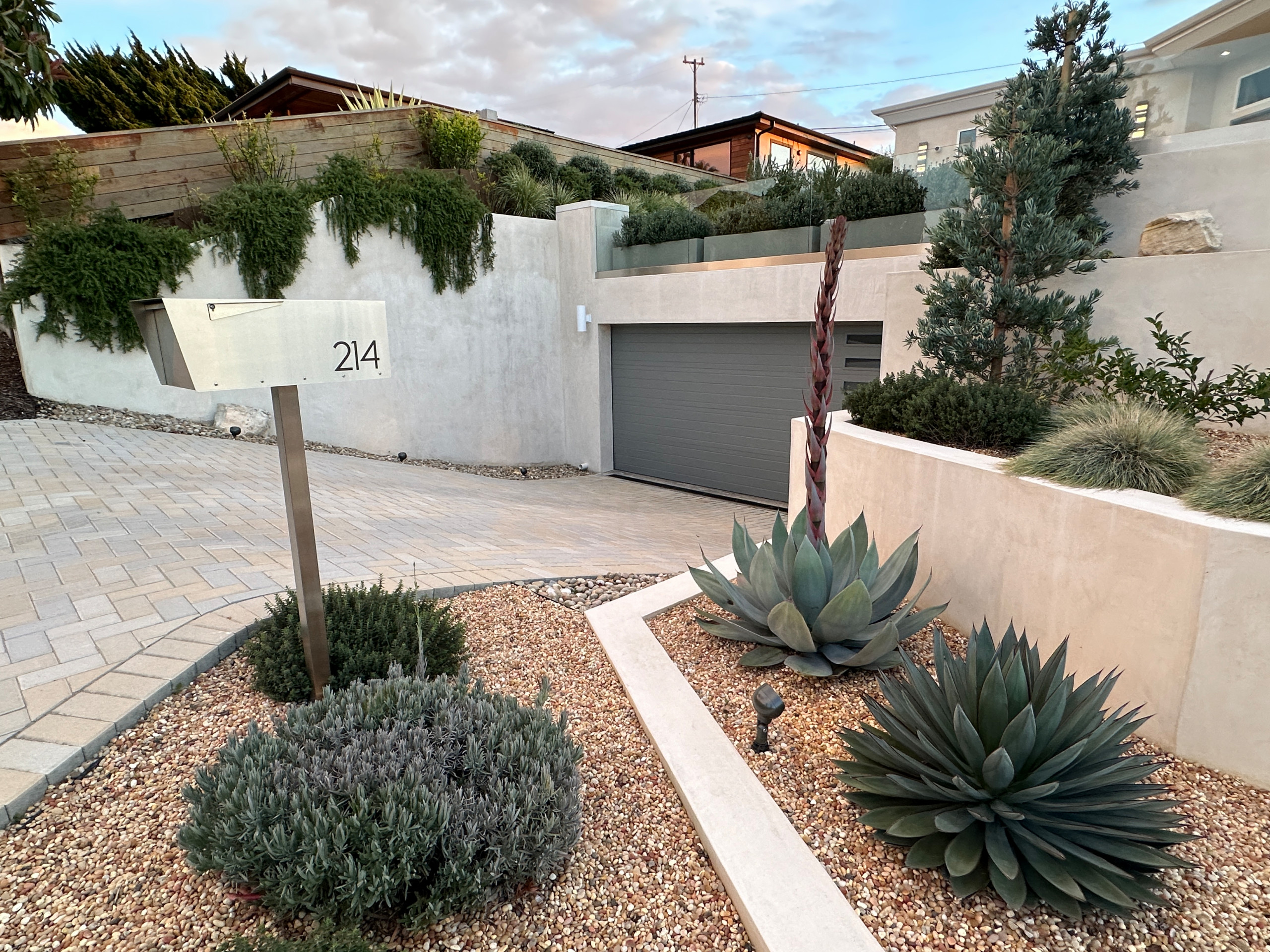 Ocean View Modern Front Yard Landscape
