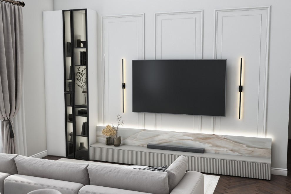 Кухня-гостиная в коттедже 2