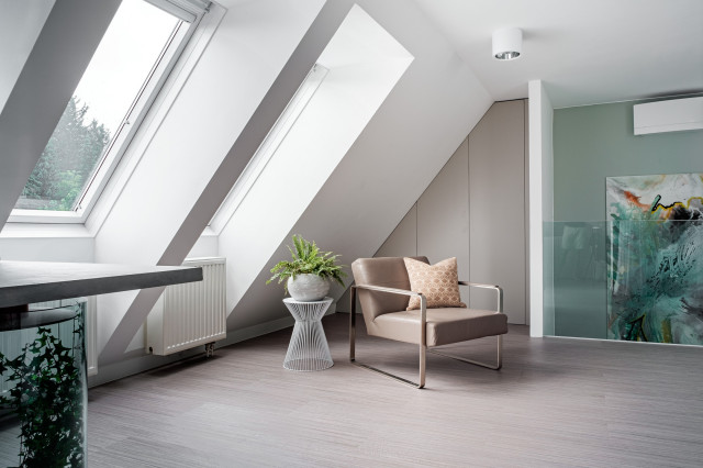 Rooftop Maisonette 160m&sup2;, Vienna trendy-dagligstue