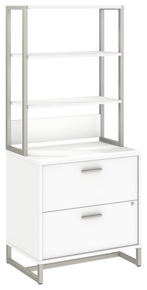 Method Lateral File with Shelves in White Engineered Wood
