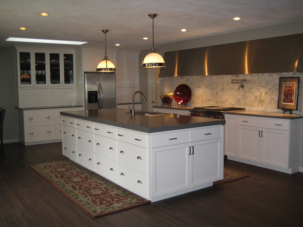 Example of a transitional kitchen design in Chicago