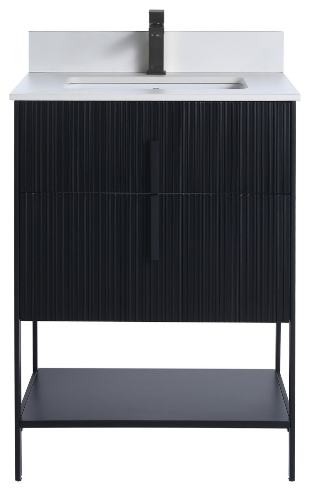 Fine Fixtures Serenity Modern bathroom vanity, Black Hardware ...
