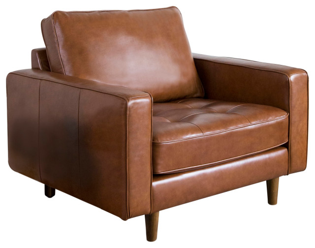 Abbyson Living Natalee Mid Century Leather Seating Armchair Abbyson Living Natalee Mid Century