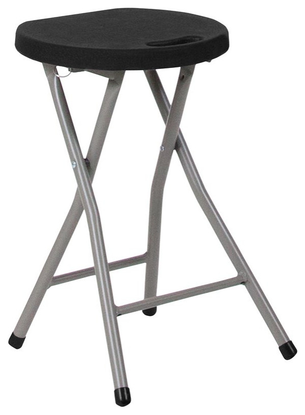 black foldable stool