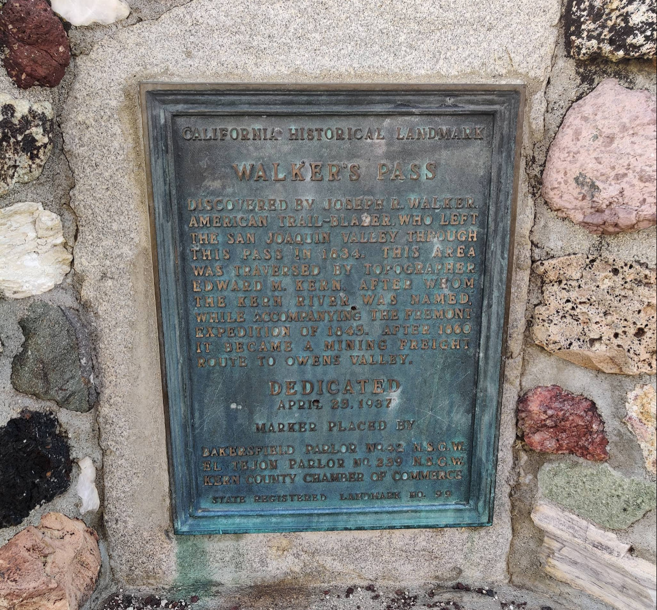 Walker Pass Plaque