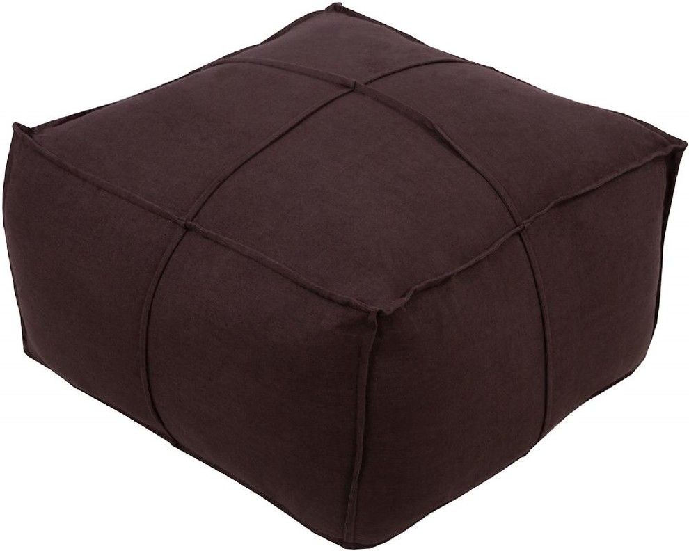 Contemporary Solid Linen pouf/ottoman Contemporary Floor Pillows And Poufs by RugPal
