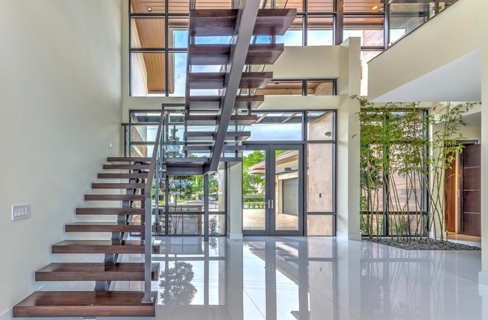 Modern staircase in Miami.