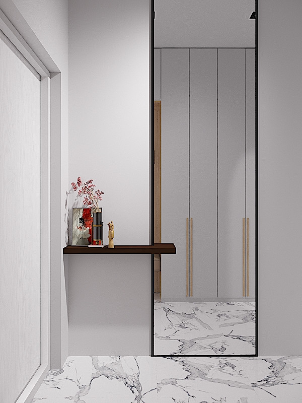 Трекомнатная квартира в серых тонах