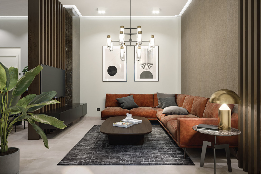 Design ideas for a contemporary family room in Other.