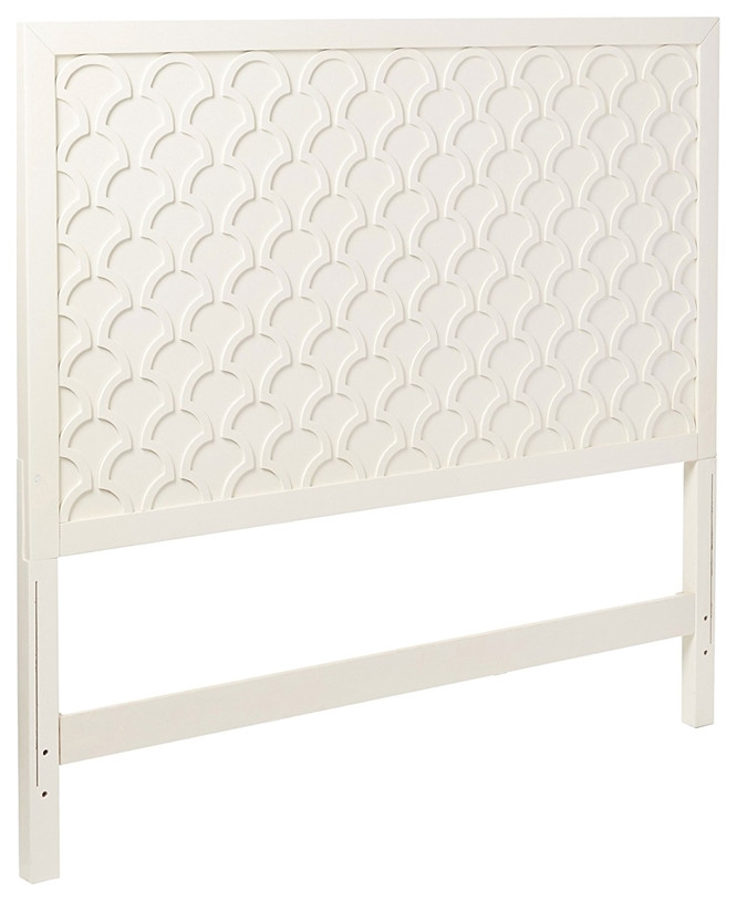 My Home Furnishings Amanda Full Panel Headboard in Creamy White, Full Size Headboards by