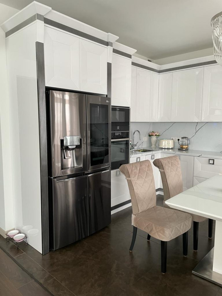 Фото готового интерьера кухни-гостиной ЖК Ботанический сад г. Москва