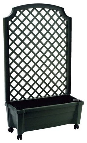 Plastic Planter Box with Trellis - Transitional - Outdoor Pots And Planters  - by AMT Home Decor | Houzz