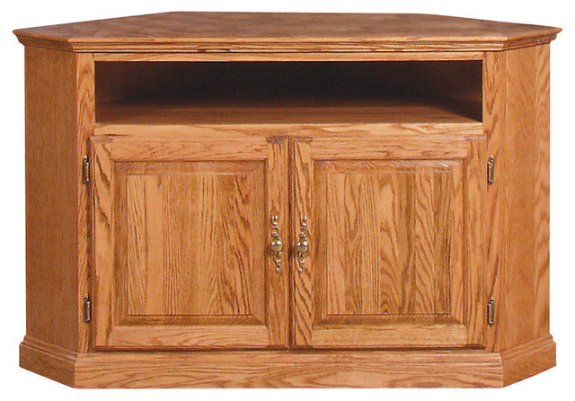 Traditional Large Corner Tv Stand With Glass Doors Traditional
