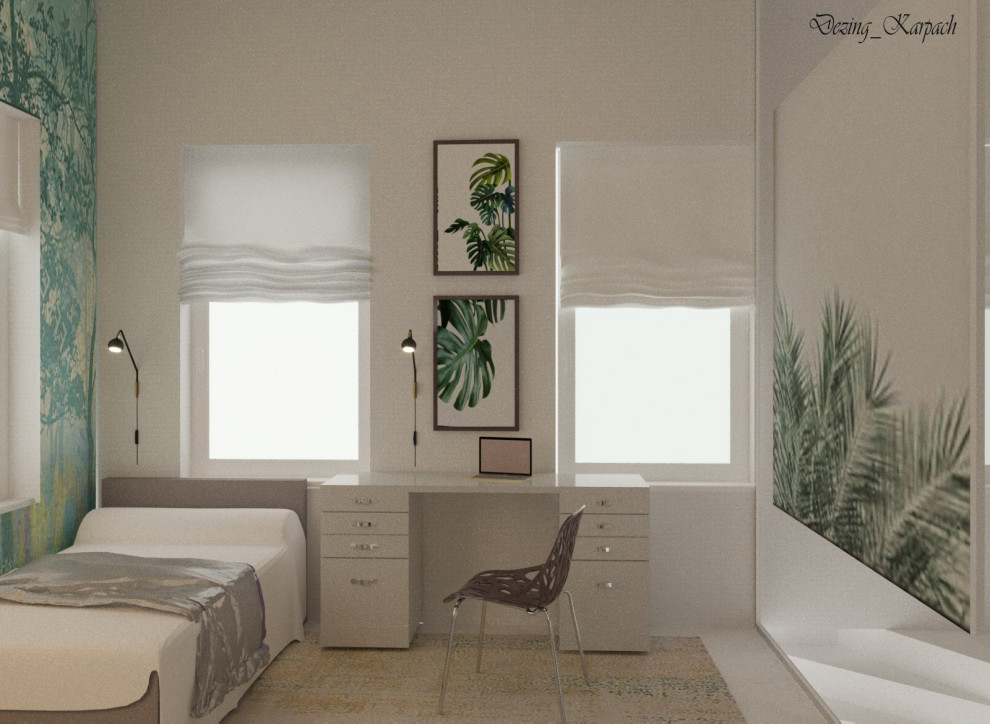 Спальня и комната  для дочки в едином пространстве