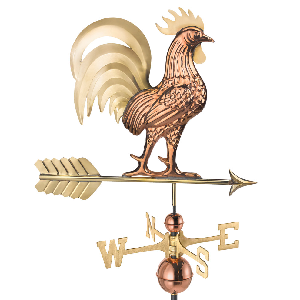 Pure Copper Good Directions Large Rooster Weathervane