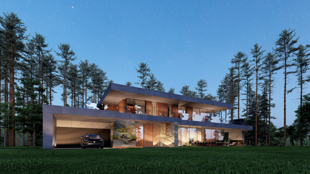 Современный дом с плоской крышей