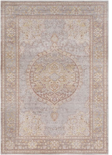 Traditional BHS-0015969 Turkish Polyester Medium Gray Oriental Rug | 9' x 13'