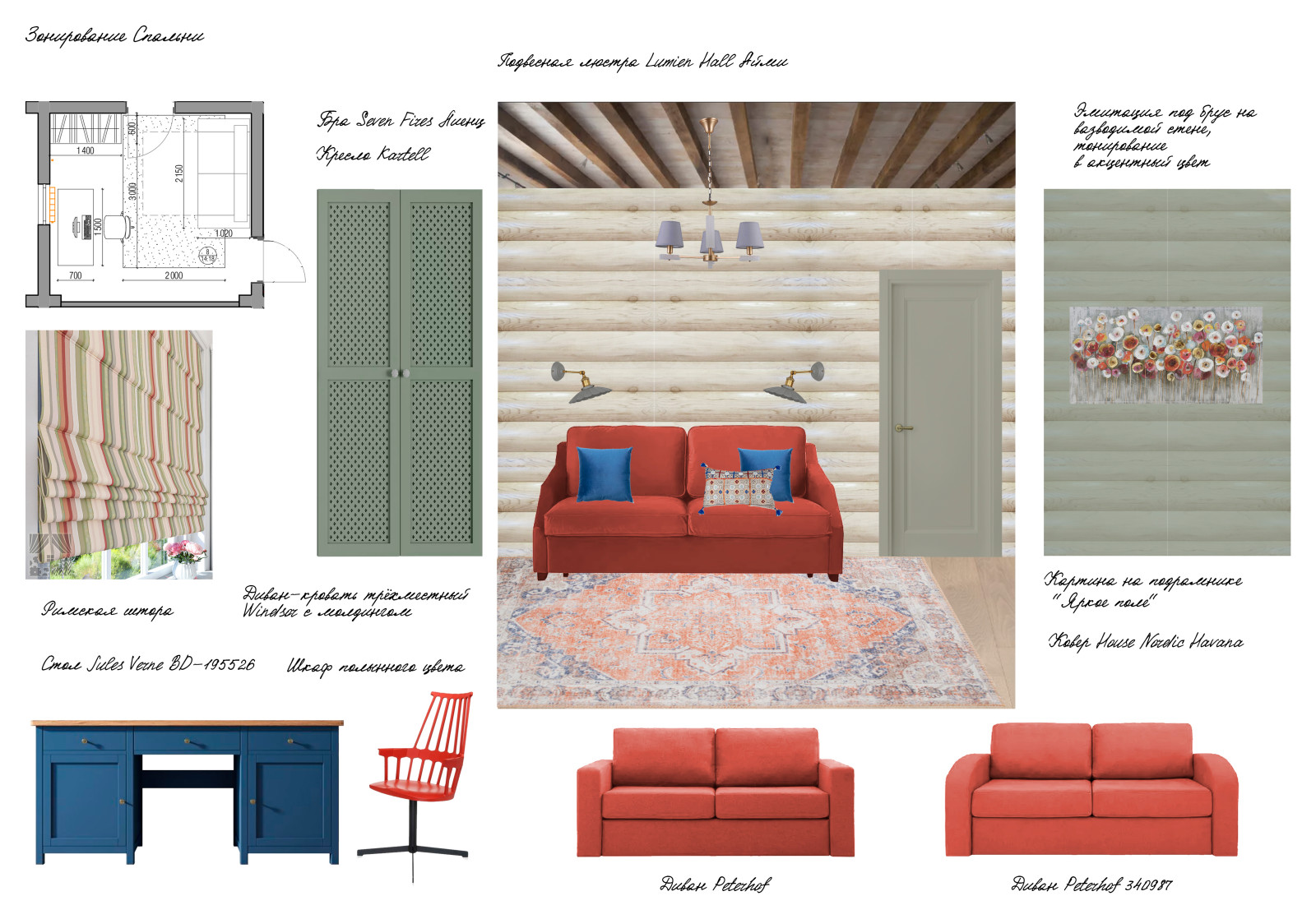 Концепт спальни для бабушки (первый этаж). Вариант 1