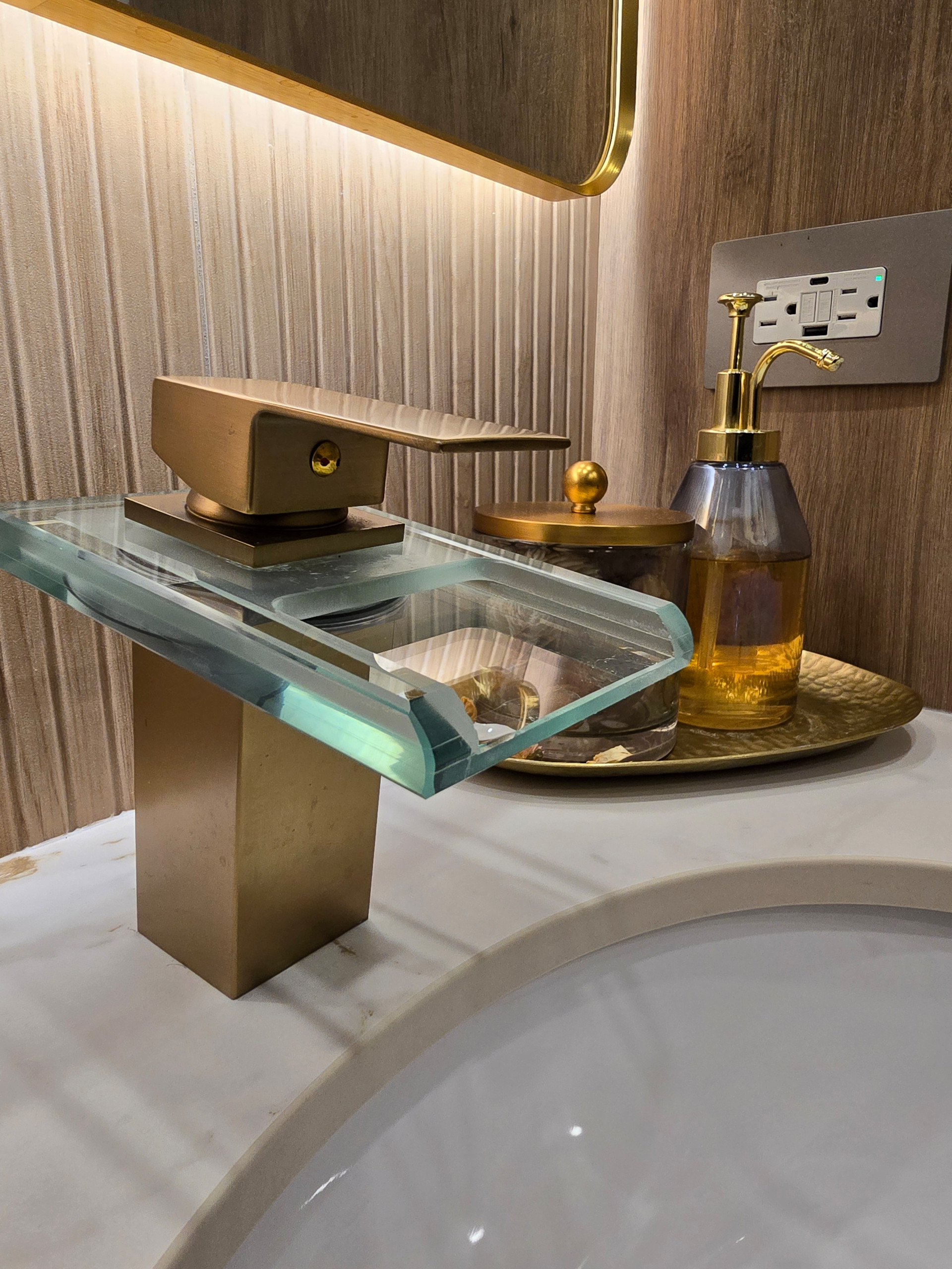 Powder room transformed to Full 1st Floor Bathroom with walk-in shower