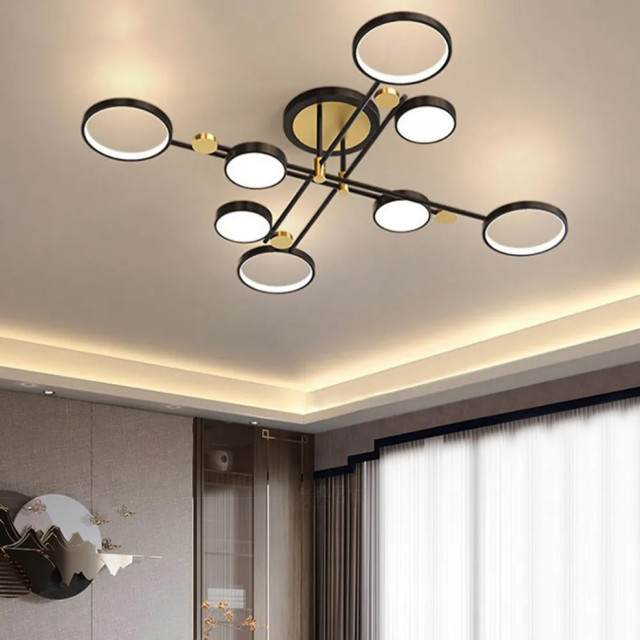 Modern Semi Flush Mount Lighting Ceiling Light Fixture LED Ring, 8 ...
