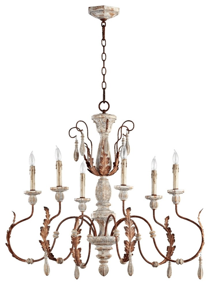 Quorum La Maison 6-Light 35 1/2" Manchester Grey Chandelier