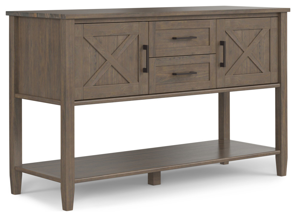 Ela Solid Wood Console Table, Smoky Brown