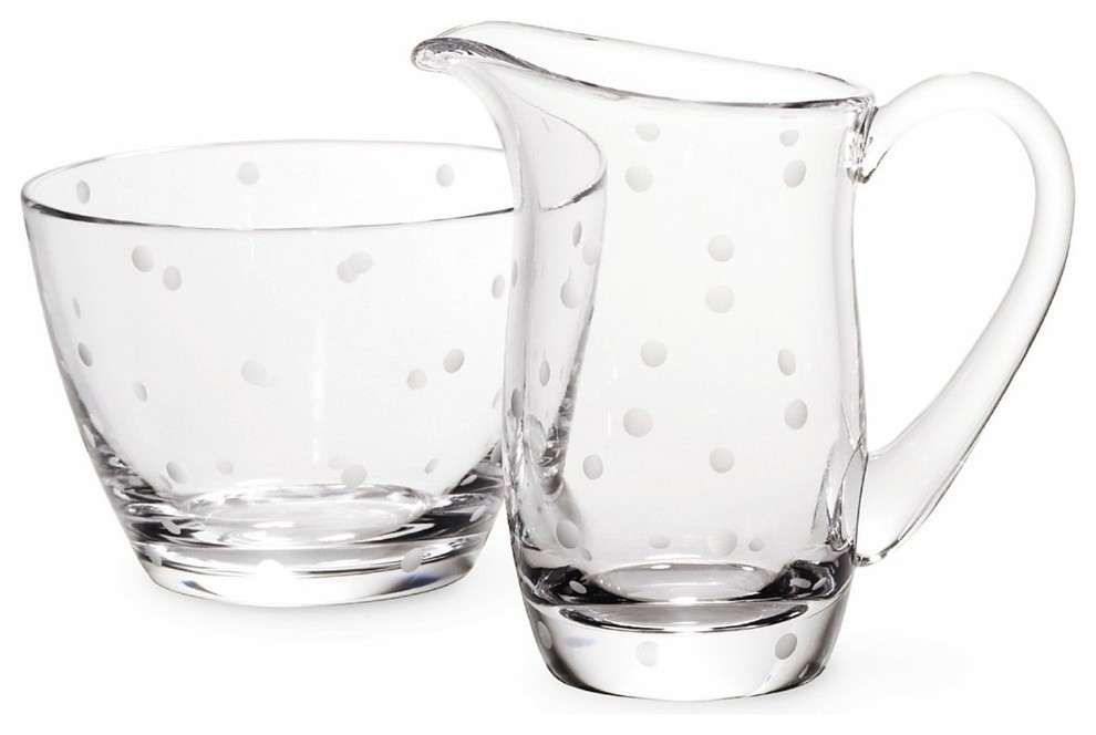 Lenox Kate Spade Larabee Glass Sugar Bowl and Creamer Set